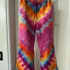 Tie-Dye Rainbow Flared Pants